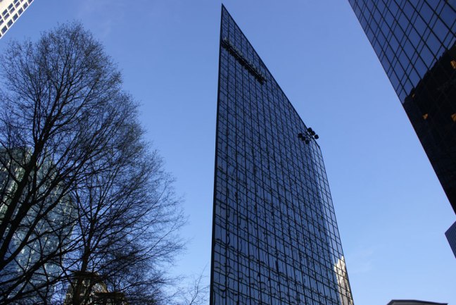 A thin building in Uptown Charlotte