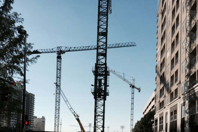 Construction cranes in Uptown Charlotte