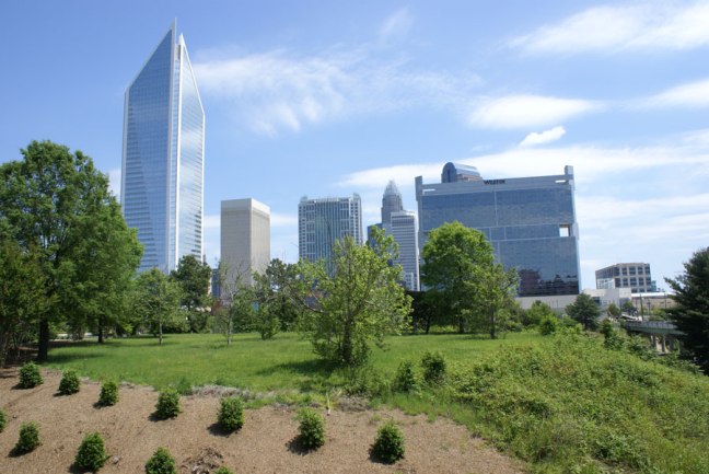 rail trail vision - A green space with a view of Uptown Charlotte