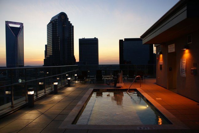 the Skye condo swimming pool in Uptown Charlotte