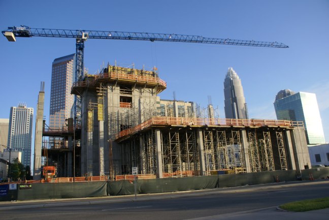 The Embassy Suites under construction in Uptown Charlotte 