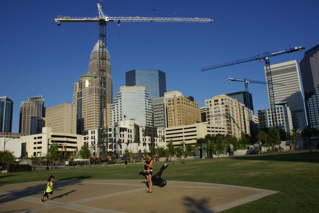 Construction near Romare Bearden Park in Uptown Charlotte